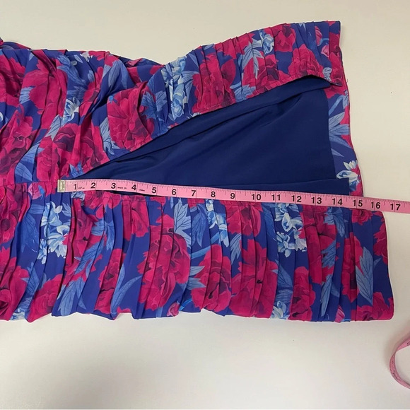 NEW SAU LEE Revolve Gwyneth Midi Gown Womens Sz 6 Pink Blue Floral Ruched Dress - Picture 13 of 13